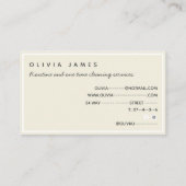 Carte De Visite Service de nettoyage vert lotus fleuri crème (Dos)