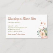 Carte De Visite Service De Nettoyage Vierge Rose Floral Janitorial (Dos)