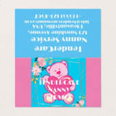 Carte De Visite Service De Nounou Tendard Bleu Et Rose (Extérieur déplié)