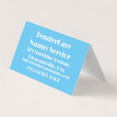Carte De Visite Service De Nounou Tendard Bleu Et Rose (Dos)