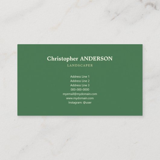 Carte De Visite Service de paysage (Dos)