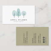CARTE DE VISITE SERVICE DE PAYSAGE EN ARBRE TURQUOISE CUTE AQUA BL (Devant / Derrière)
