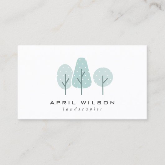 CARTE DE VISITE SERVICE DE PAYSAGE EN ARBRE TURQUOISE CUTE AQUA BL (Devant)