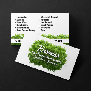 Carte De Visite Service de paysagisme d'entretien de pelouse en he