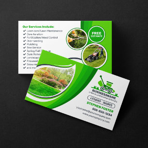 Carte De Visite Service de paysagisme et de mulchage de gazon Gree