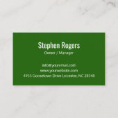 Carte De Visite Service de Paysagisme Vert Rustique Orange (Dos)