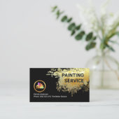 Carte De Visite Service de peintre avec éclaboussures de peinture (Debout devant)