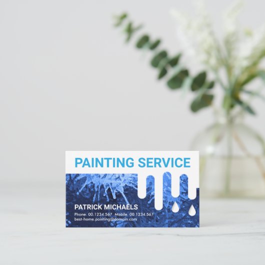 Carte De Visite Service De Peinture Humide À Déchets De Mur (Debout devant)