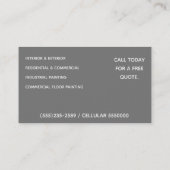 Carte De Visite Service de peinture moderne Peintre professionnel (Dos)