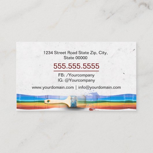 Carte De Visite Service de peinture professionnelle (Dos)