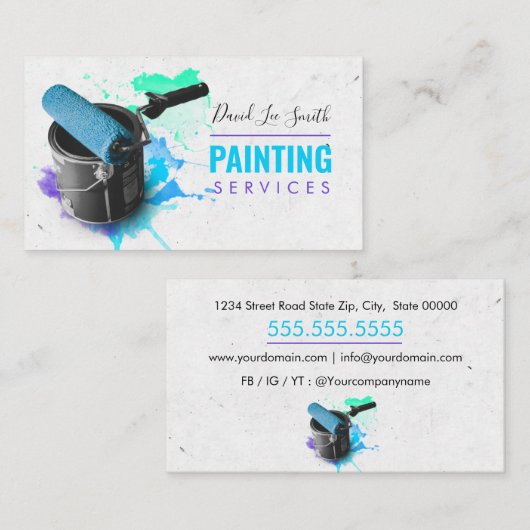 Carte De Visite Service de peinture professionnelle (Devant / Derrière)