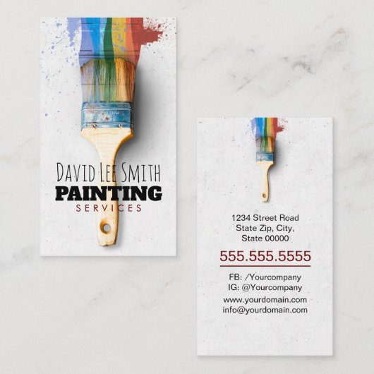 Carte De Visite Service de peinture professionnelle (Devant / Derrière)