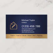 Carte De Visite Service de peinture professionnelle de luxe Marine (Dos)