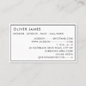 Carte De Visite Service de peinture professionnelle Peintre & déco (Dos)