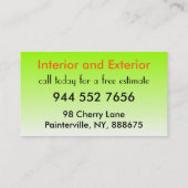 Carte De Visite Service de peinture Réparations d'experts de petit (Dos)