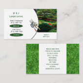 Carte De Visite Service de pelouse bilingue (Devant / Derrière)