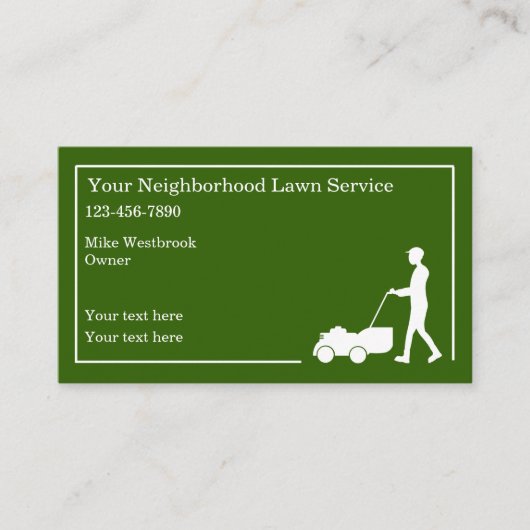 Carte De Visite Service de pelouse de quartier simple (Devant)