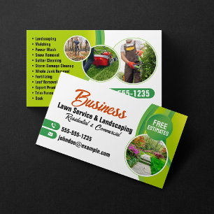 Carte De Visite Service de pelouse et d'aménagement paysager Green