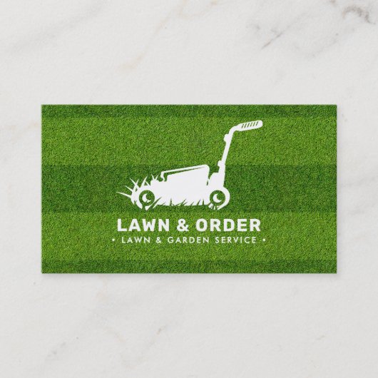 Carte De Visite Service de pelouse/jardin Grass vert QR Code & Soc (Devant)