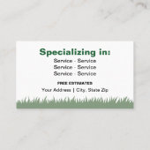 Carte De Visite Service de pelouse professionnel double face (Dos)