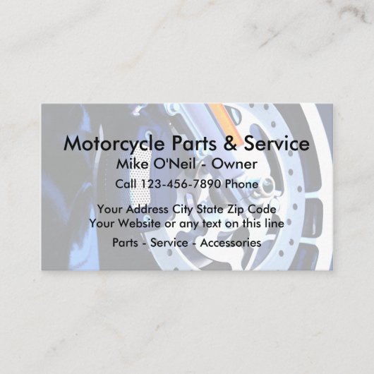 Carte De Visite Service de pièces de moto (Devant)
