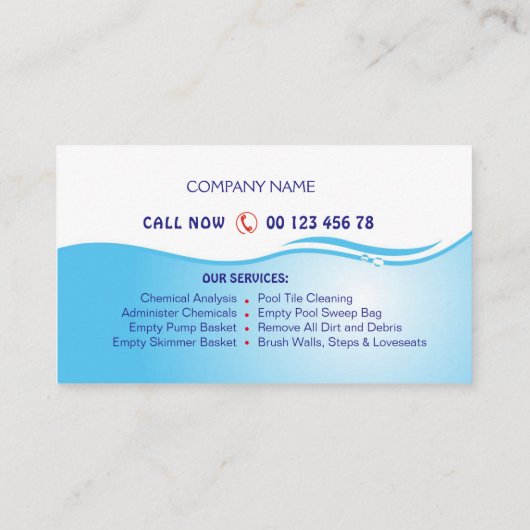 Carte De Visite Service de piscine (Dos)