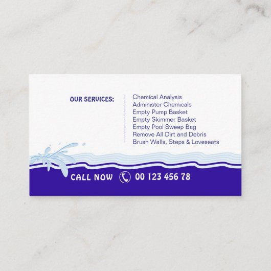 Carte De Visite Service de piscine (Dos)