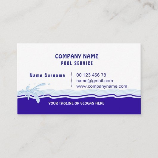 Carte De Visite Service de piscine (Devant)