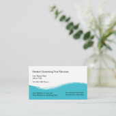 Carte De Visite Service De Piscine Moderne (Debout devant)