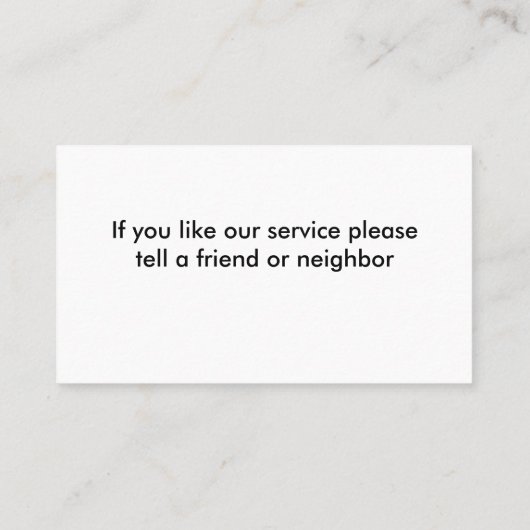 Carte De Visite Service De Piscine Simple (Dos)