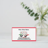 Carte De Visite Service de pizza, vert rouge (Debout devant)