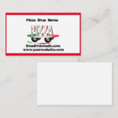 Carte De Visite Service de pizza, vert rouge (Devant / Derrière)