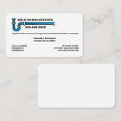 Carte De Visite Service de plomberie (Devant / Derrière)