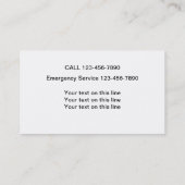 Carte De Visite Service de plomberie (Dos)