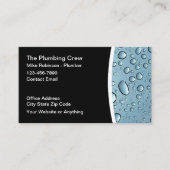 Carte De Visite Service de plomberie à eau cool (Devant)