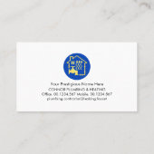 Carte De Visite Service de plomberie aux tons bleus Gold Line (Dos)