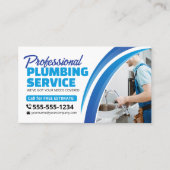 Carte De Visite Service de plomberie bleu Réparation Plomber Entre (Devant)