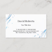 Carte De Visite Service de plomberie Blue Water Drop Tool Logo Ent (Dos)
