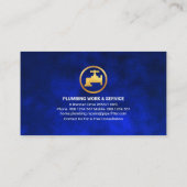 Carte De Visite Service de plomberie Blue Water Pipe Line (Dos)