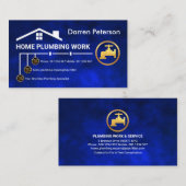 Carte De Visite Service de plomberie Blue Water Pipe Line (Devant / Derrière)