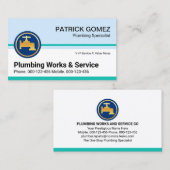 Carte De Visite Service de plomberie Couches bleues (Devant / Derrière)