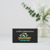 Carte De Visite Service de plomberie Creative Gold Home (Debout devant)