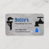 Carte De Visite Service de plomberie de l'entrepreneur Chrome Desi (Devant)