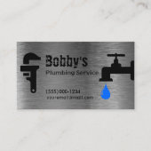 Carte De Visite Service de plomberie de l'entrepreneur Chrome Desi (Devant)