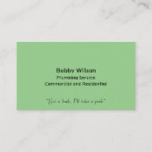 Carte De Visite Service de plomberie de l'entrepreneur Chrome Desi (Dos)