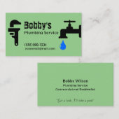 Carte De Visite Service de plomberie de l'entrepreneur Chrome Desi (Devant / Derrière)