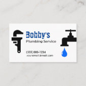 Carte De Visite Service de plomberie de l'entrepreneur Chrome Desi (Devant)