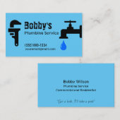 Carte De Visite Service de plomberie de l'entrepreneur Chrome Desi (Devant / Derrière)