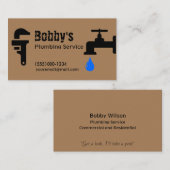 Carte De Visite Service de plomberie de l'entrepreneur Chrome Desi (Devant / Derrière)