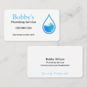 Carte De Visite Service de plomberie de l'entrepreneur Conception  (Devant / Derrière)